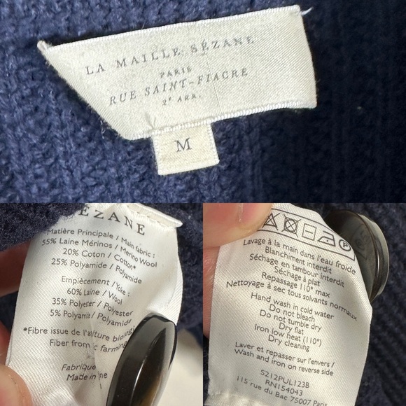 Sezane Ewen Jumper Sweater Navy Blue Green Scottish Tartan Womens Size Medium M - Picture 5 of 13